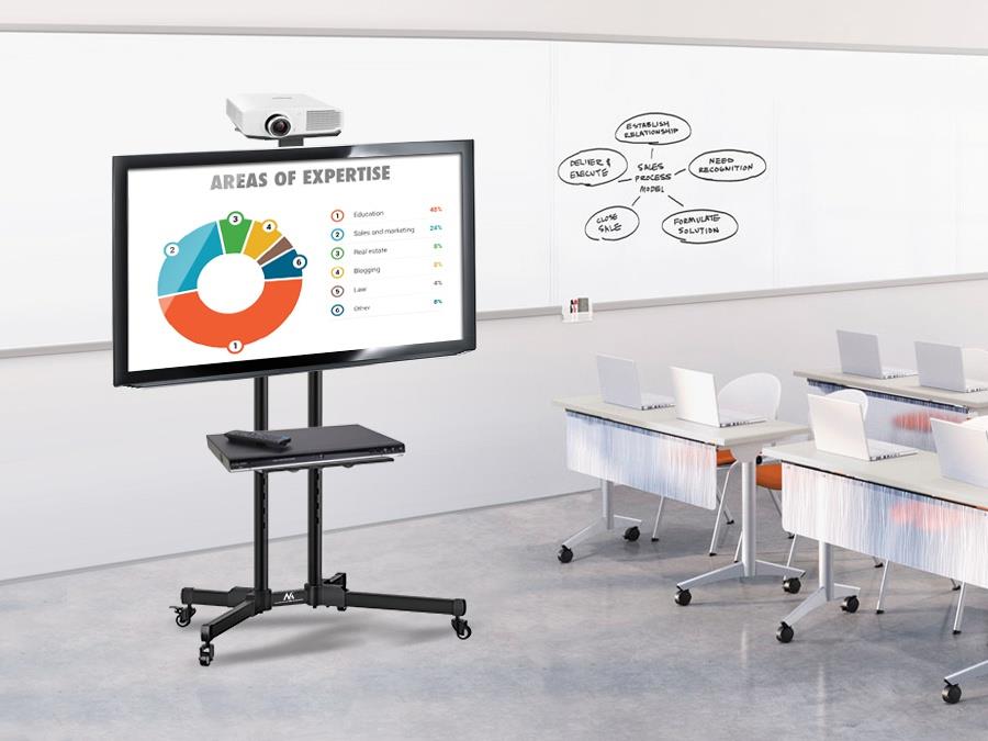 Profesjonalny stand wózek do telewizora na kółkach stolik do 55kg Maclean MC-661 - obrazek 3