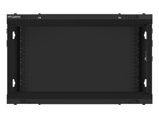 Szafa wisząca rack 19'' 6U 600x600mm czarna (drzwi przednie szklane) Langberg - obrazek 3