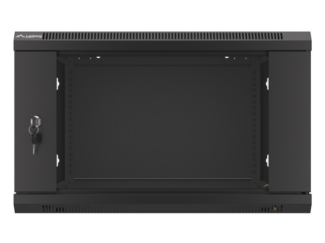 Szafa wisząca rack 19'' 6U 600x600mm czarna (drzwi przednie szklane) Langberg - obrazek 4