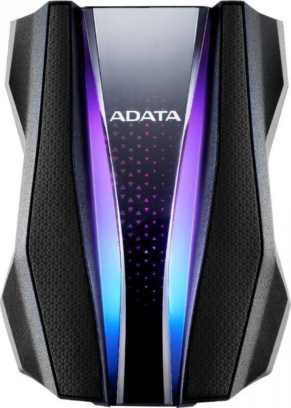 HDD  USB 3.2  2TB Adata HD770G RGB Czarny  Wodoodporny, Wstrząsoodporny