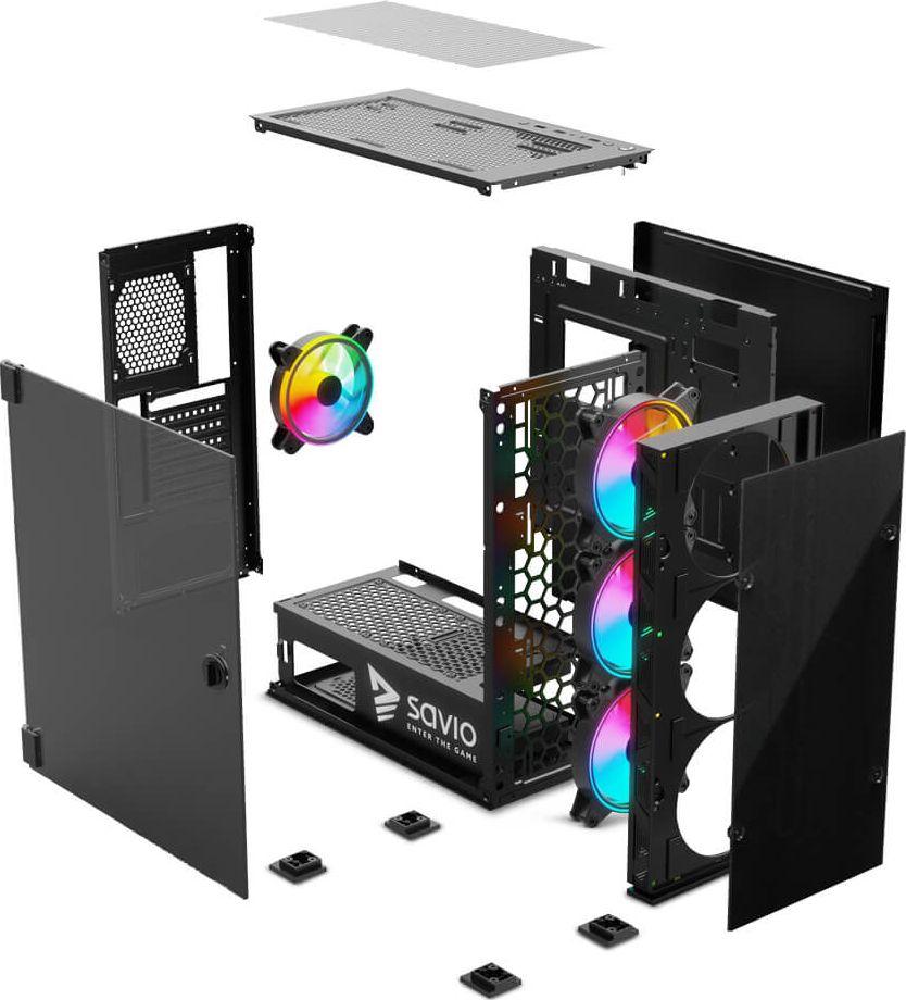 Obudowa Savio Prime X1 ARGB Glass - obrazek 4