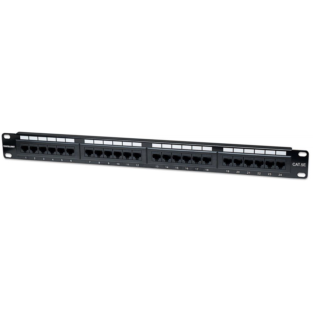 Patchpanel 19" 1U 24 porty kat.5e UTP  Czarny  Intellinet