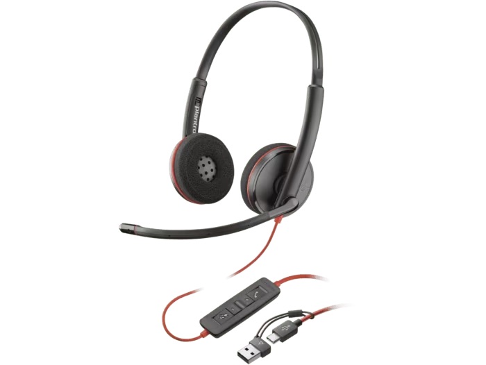Słuchawki Poly Blackwire 3220 USB-C + USB-C/A Adapter