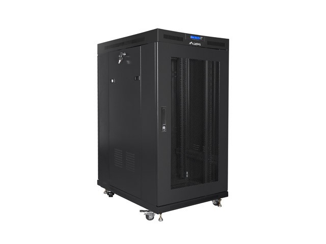 Szafa stojąca rack 19" 22U 800x1000mm czarna (drzwi przednie performowane) LCD Lanberg - obrazek 2