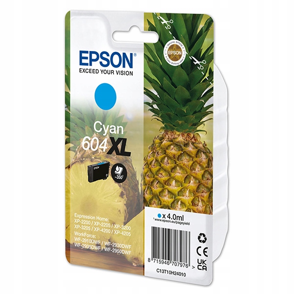 Tusz Epson 604XL  T10H2  Cyan  350 str.
