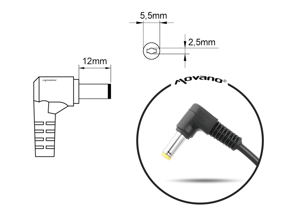 Zasilacz sieciowy do laptopa Asus, Toshiba, Lenovo, MSI 19V 65W 5,5x2,5mm - obrazek 5
