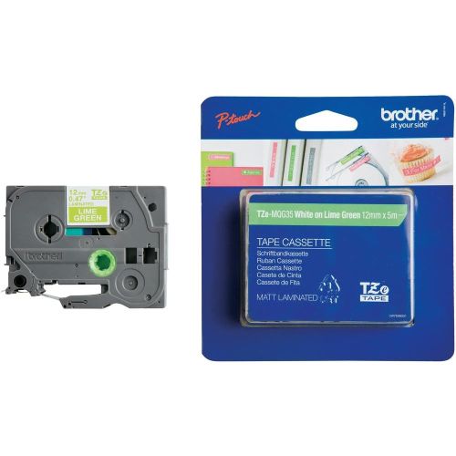 Taśma do drukarki etykiet Brother TZEMQG35 12mm Biały na Zielonym - obrazek 4