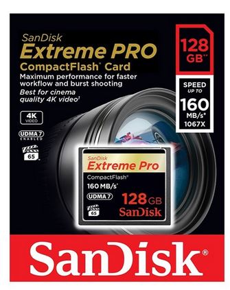- karta pamieci CF 128GB SanDisk Extreme Pro 160MB/150MB - obrazek 2
