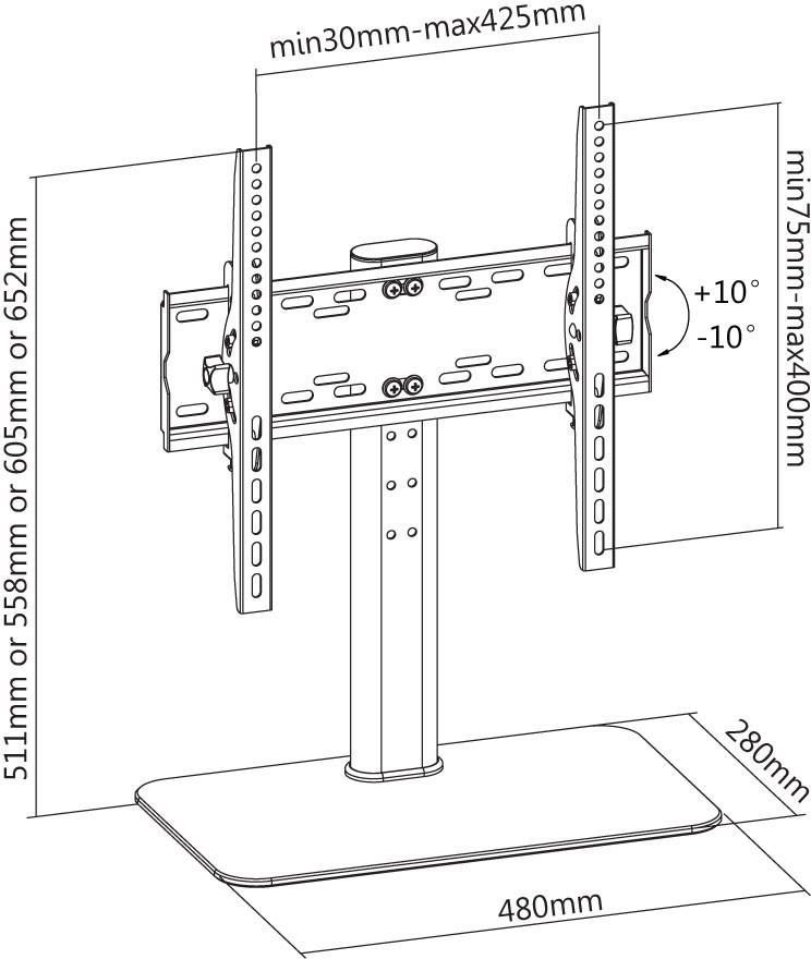 Uchwyt do mocowania LCD 32" - 47" - 40 Kg Biurkowy Techly - obrazek 3