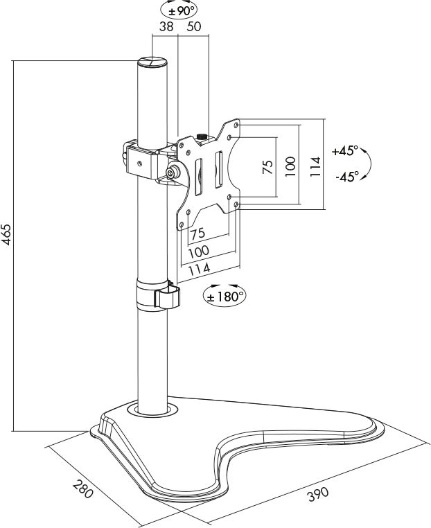 Stojak biurkowy do monitora 13-32" 8kg Czarny LogiLink - obrazek 2