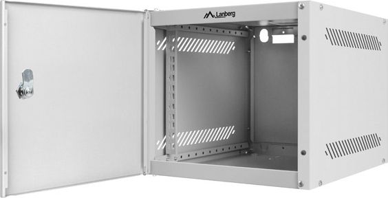Szafa wisząca rack 10'' 4U 280x310mm szara (drzwi przednie metalowe) Langberg - obrazek 2