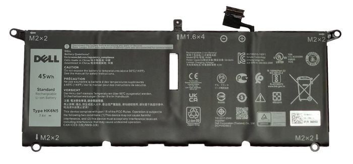 Bateria do laptopa Dell 45WHR, 4 Cell, Lithium Ion, Polymer, SMP