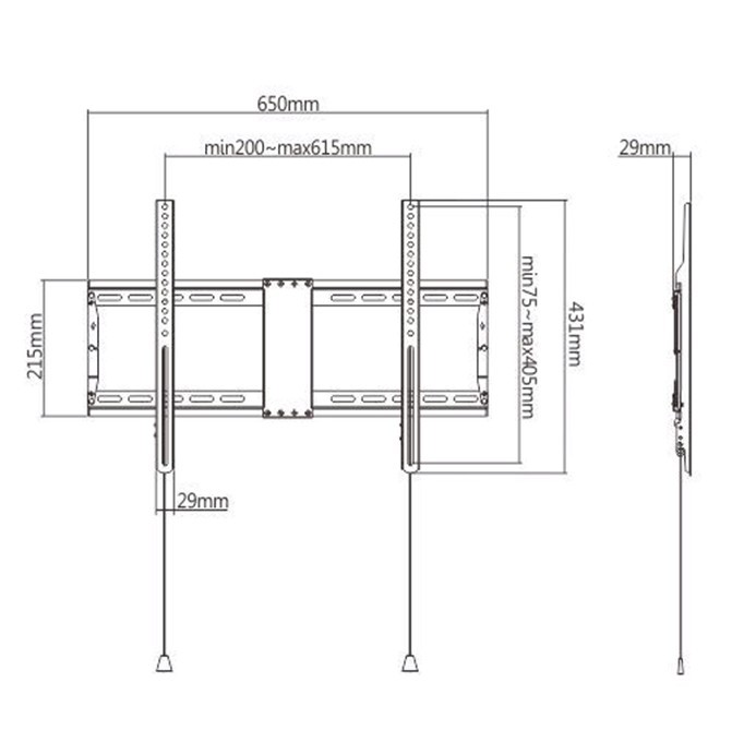 Uchwyt do mocowania LCD 37" - 80" - 70 Kg Ścienny Stały Gembird - obrazek 3