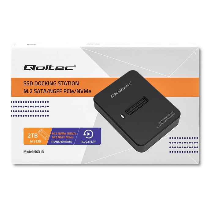 Stacja dokująca dla dysków SSD M.2 NVMe USB-C Qoltec - obrazek 2