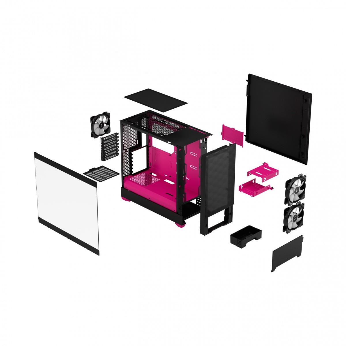 Obudowa Fractal Design Pop Air TG Clear Tint RGB Magenta core - obrazek 2
