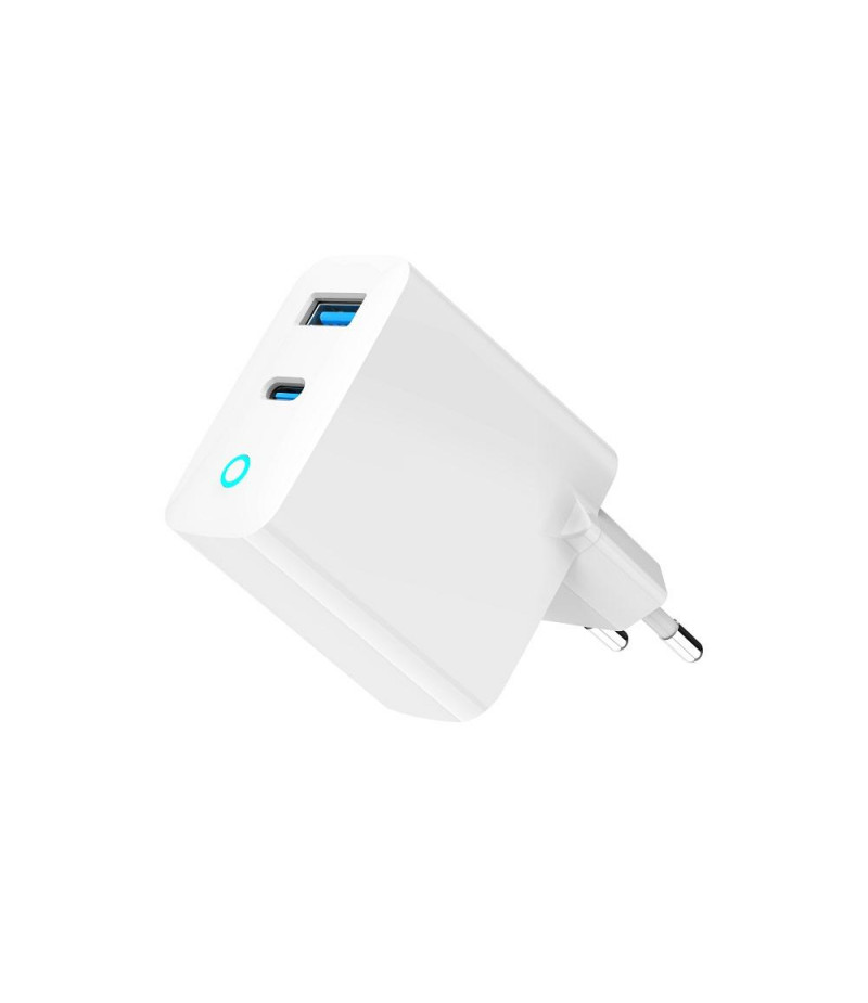 Ładowarka sieciowa USB GaN 65W 1 x USB Type-C + 1 x USB A PD Gembird Biała - obrazek 3