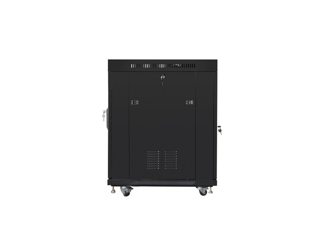Szafa stojąca rack 19" 15U 600x800mm czarna (drzwi przednie szklane) LCD Lanberg - obrazek 2