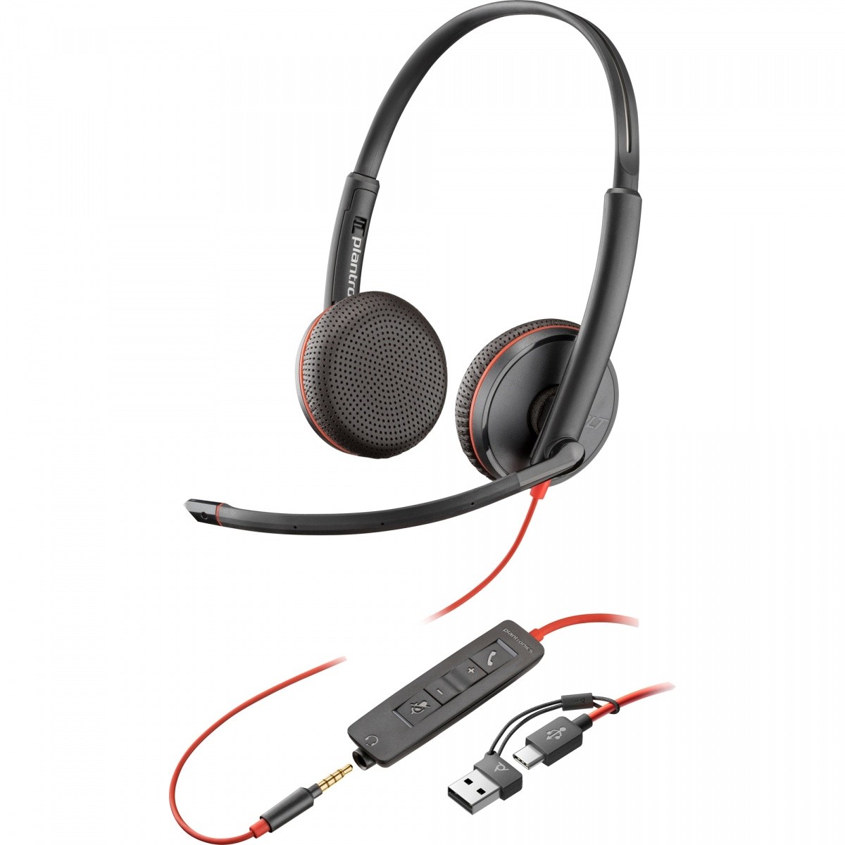 Słuchawki Poly Blackwire 3225 USB-C + USB-C/A Adapter