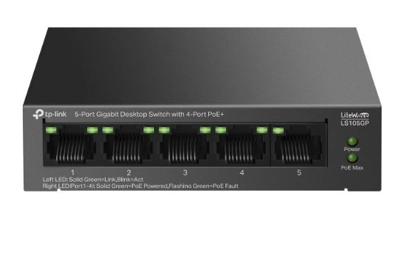 Switch TP-Link LS105GP 5x10/100/1000 MB/s 4xPoE+ - Metalowa obudowa - obrazek 2