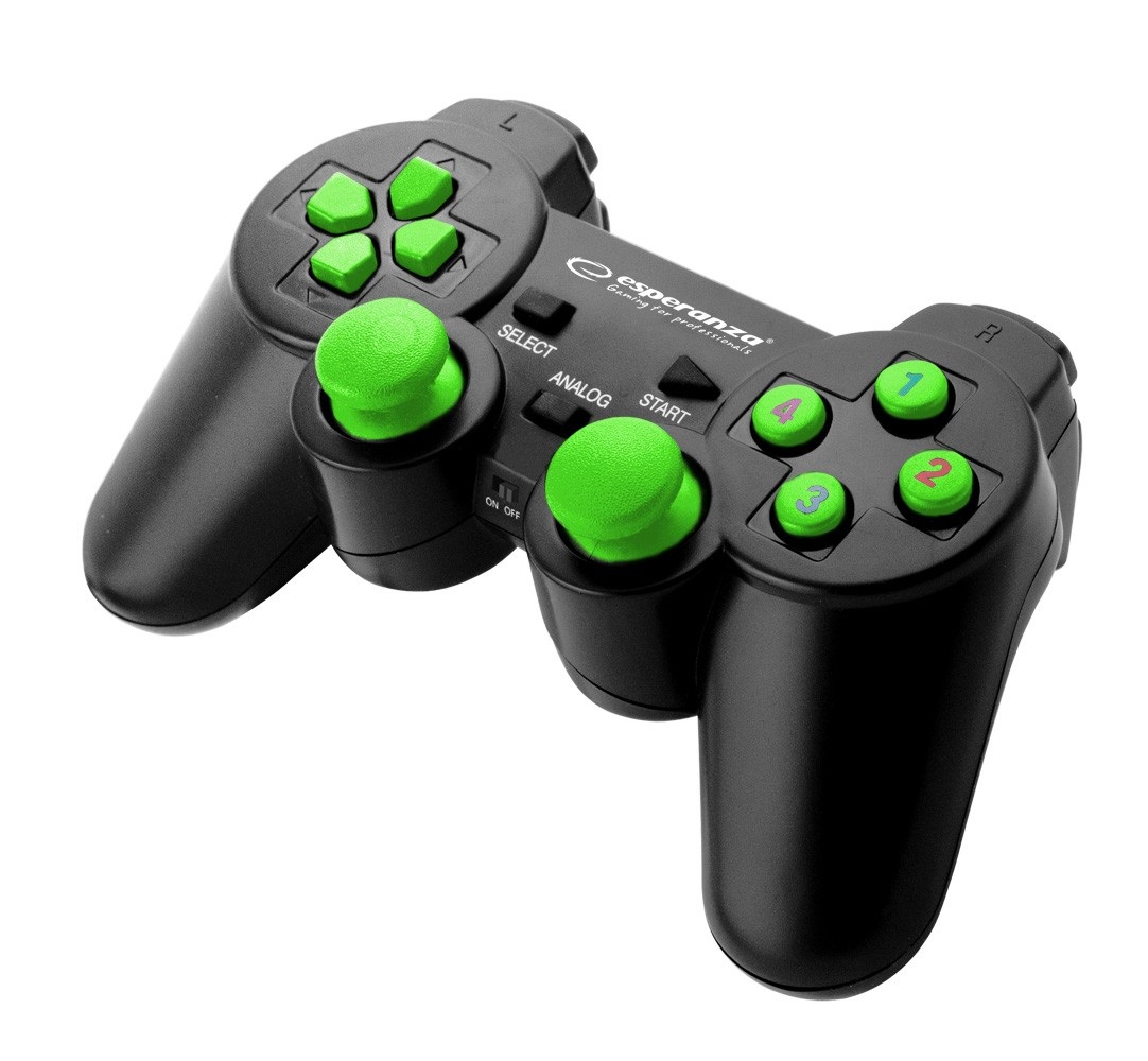 Gamepad Bezprzewodowy Esperanza Gladiator PS3/PC Czarno-zielony - obrazek 2