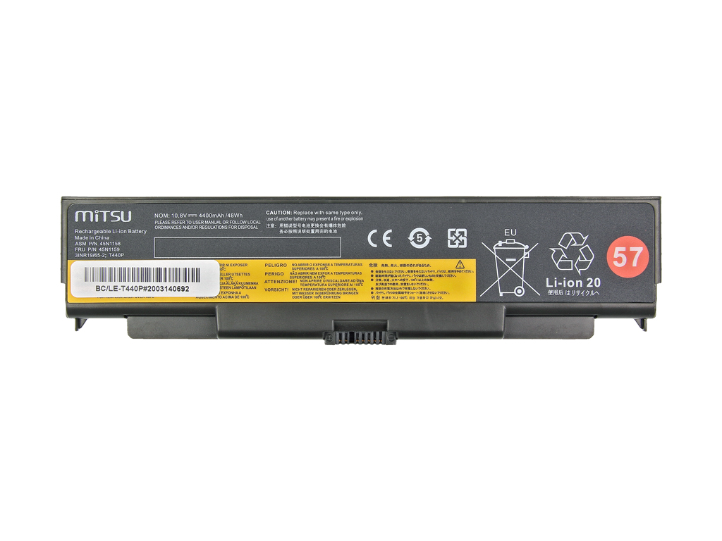 Bateria do laptopa Lenovo Thinkpad T440p; T540p; W540; W541 10.8 V 4400 mAh - obrazek 2