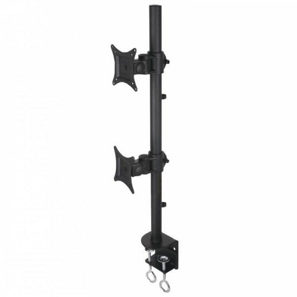 Uchwyt do mocowania LCD 13" - 27" - 20 Kg - 2 monitory - Biurkowy Techly - obrazek 2