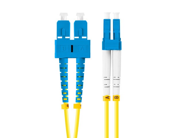 Patchcord światłowodowy Sm Sc/Upc-Lc/Upc Duplex 3.0mm 1.0m Żółty Lanberg - obrazek 3