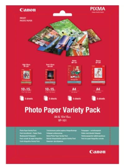 Papier Canon Photo Variety Pac 10x15+A4 VP101