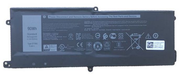 Bateria do laptopa Dell 90WHR, 6 Cell, Lithium Ion
