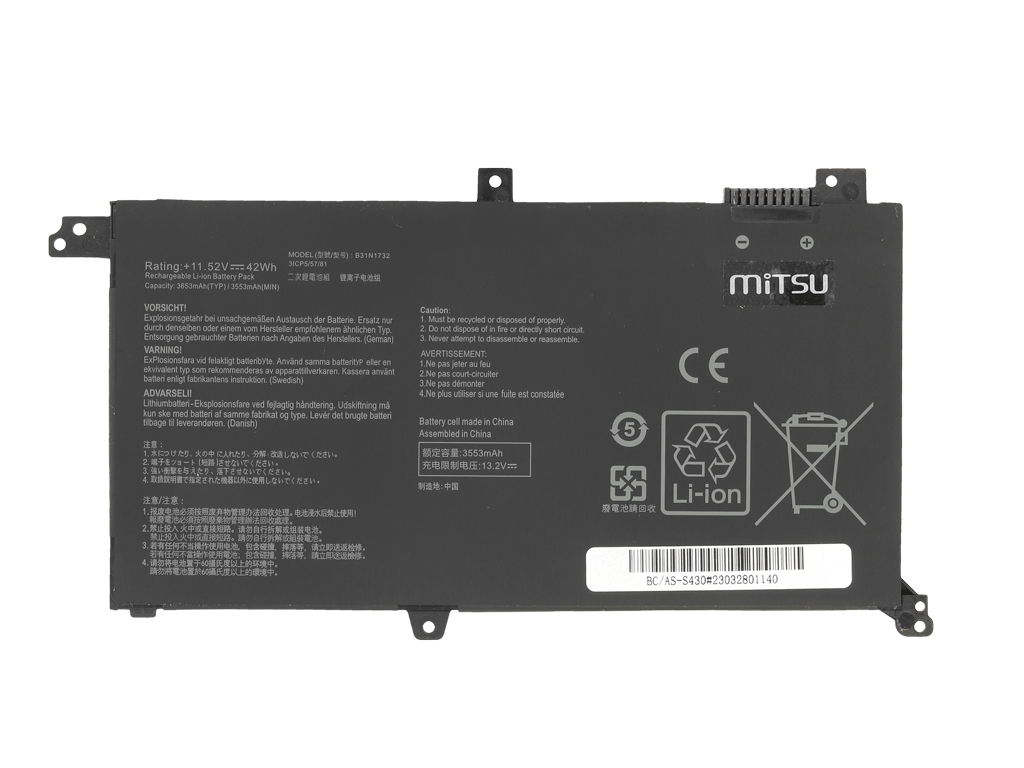 Bateria do laptopa Asus Vivobook S14, S430, X430U, K430 11.52V 3653mAh - obrazek 3