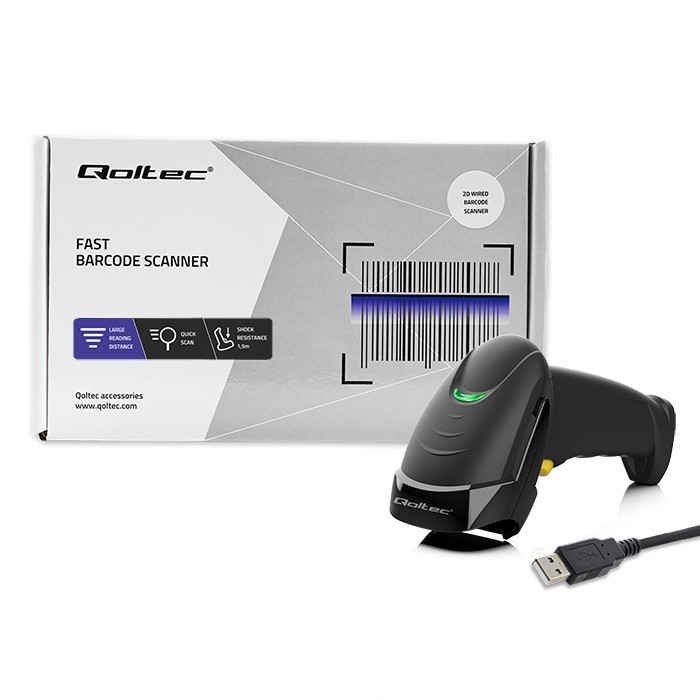 Czytnik kodów kreskowych Qoltec 1D i 2D USB - obrazek 5