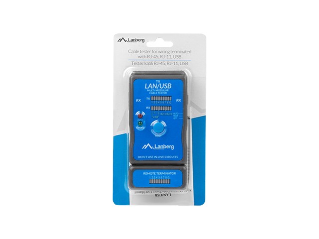 Tester okablowania RJ45, RJ11, RJ12, BNC, USB Lanberg - obrazek 3