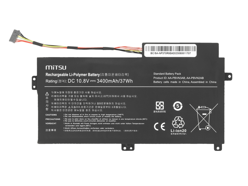 Bateria do laptopa Samsung NP370R5E; NP450R5E; NP510R5E 10.8V 3400 mAh - obrazek 2