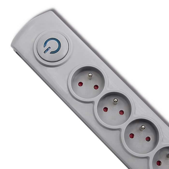Listwa zasilająca Qoltec 5 gniazd 1.8m Szara - obrazek 4