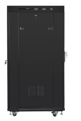 Szafa stojąca rack 19" 27U 800x1000mm czarna (drzwi przednie szklane) LCD Lanberg - obrazek 4