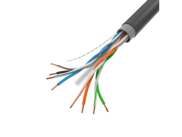 Kabel sieciowy UTP skrętka, Drut 305 m kat. 6 CU Czarny Zewnętrzny Lanberg - obrazek 2