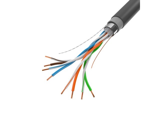 Kabel sieciowy FTP skrętka, Drut 305 m kat. 5e CU Czarny Zewnętrzny Lanberg - obrazek 2