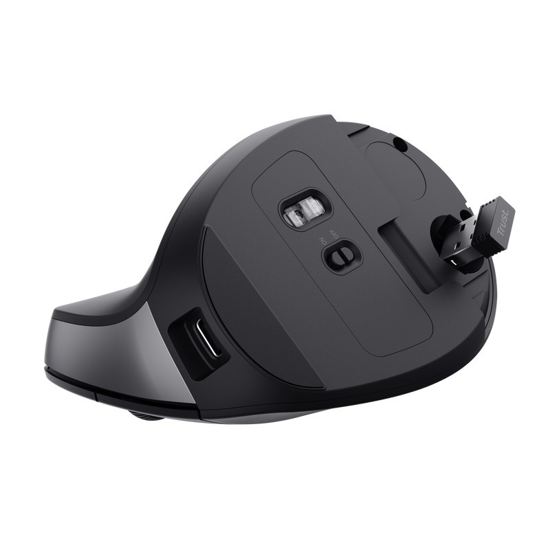 Mysz bezprzewodowa ergonomiczna Trust Bayo II Czarna - obrazek 2