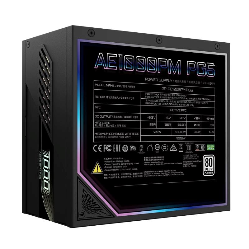Zasilacz ATX 1000W Gigabyte Aorus Elite Modularny 80 Plus Platinum - obrazek 2