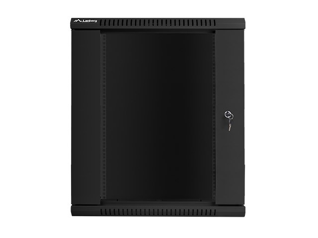 Szafa wisząca rack 19'' 15U 600x600mm czarna (drzwi przednie szklane) Langberg - obrazek 3