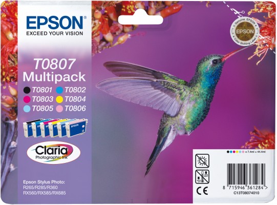 Tusze Epson  T0807  Multipack C/M/Y/K/LC/LM