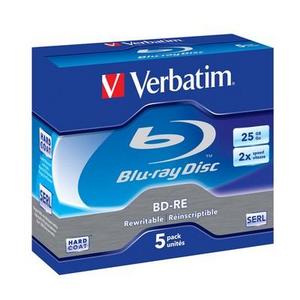 BD-RE BluRay x2 25GB Verbatim Jewel Case *5