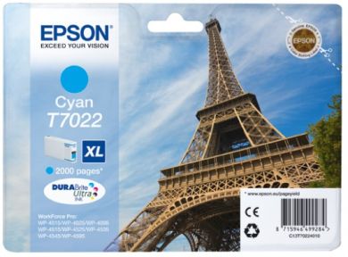 Tusz Epson T7022 Cyan 2400 str.