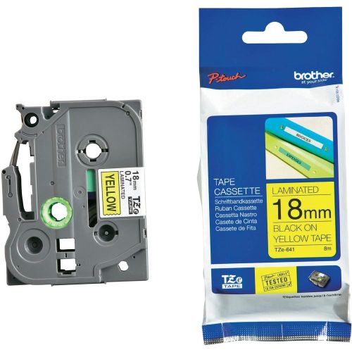 Taśma do drukarki etykiet Brother TZe641 18mm Czarny na Żółtym - obrazek 4