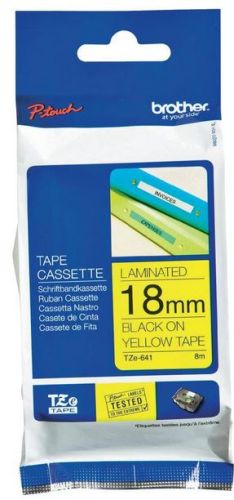 Taśma do drukarki etykiet Brother TZe641 18mm Czarny na Żółtym - obrazek 3