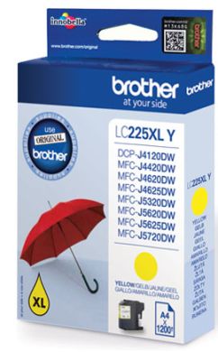 Tusz Brother LC225XLY Yellow 1500 str. - obrazek 2