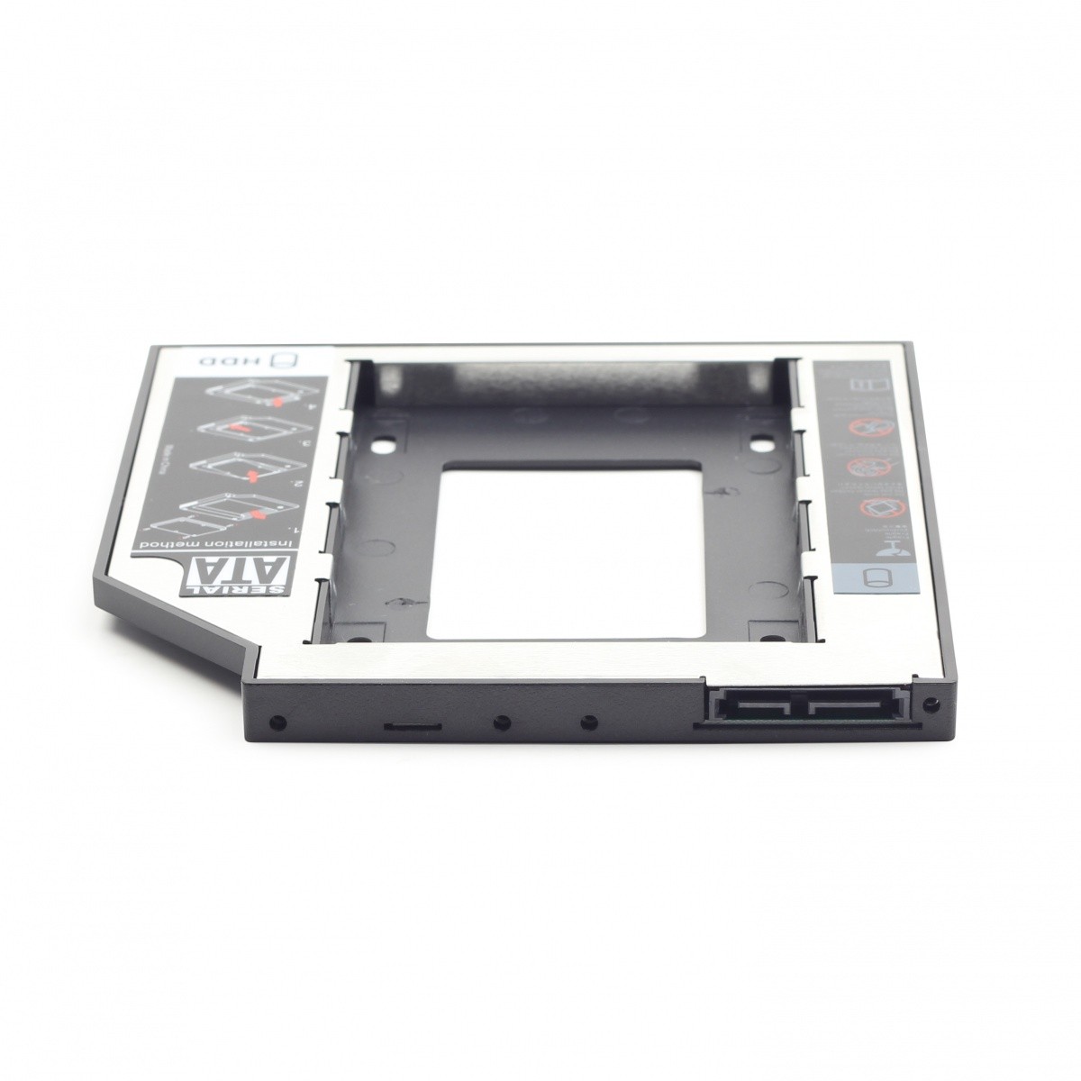 Kieszeń na drugi dysk do laptopa 2.5" SATA montaż do zatoki SATA 9.5 mm SSD; HDD - obrazek 3