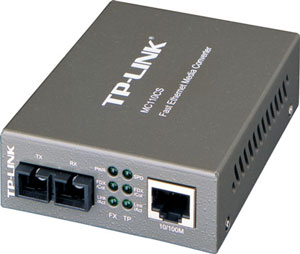 Konwerter światłowodowy singlemodowy TP-Link MC110CS RJ45SC, single-mode, 20km, 10/100Base-TX 100Base-FX
