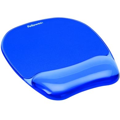 Podkładka pod mysz z żelową podpórką na nadgarstek Fellowes Crystal - Niebieska - obrazek 2