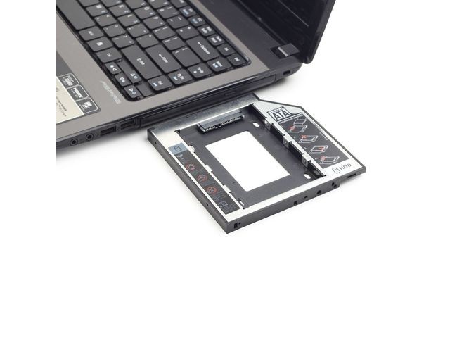 Kieszeń na drugi dysk do laptopa 2.5" SATA montaż do zatoki SATA 12.7 mm SSD; HDD - obrazek 5